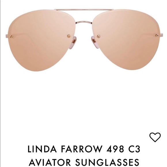 Linda Farrow Rose Gold Frameless Aviator Sunglasses